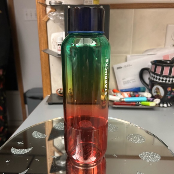 Rainbow Starbucks Glass Water Bottle - Picture 3 of 10